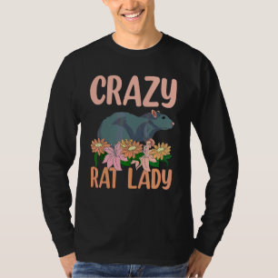 Camiseta Dona de Estimação Animal Roedor Floral Senhora Rat