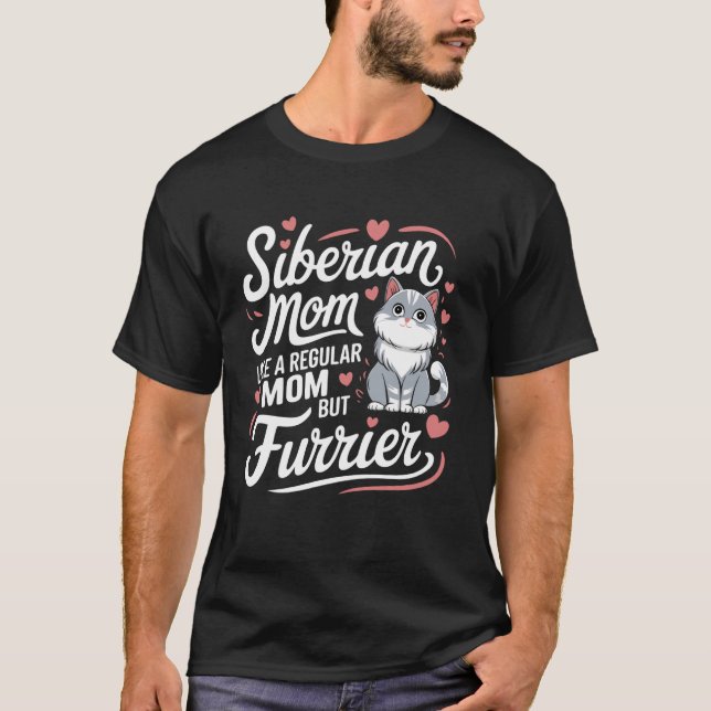 Camiseta Dona de Gata Siberiana Mãe (Frente)