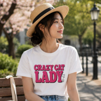 Camiseta Dona de Gato Louca,Amante de Gato Engraçada,Gráfic