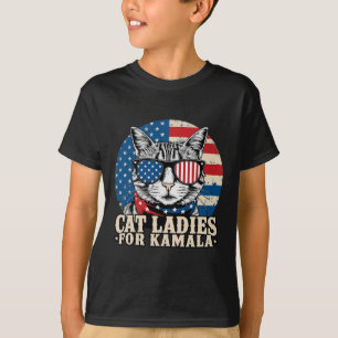 Camiseta Dona de Gato sem Filhos Votando na Kamala Harris