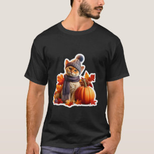Camiseta Dona do Gato Devon Rex de Ação de Graças de Outono