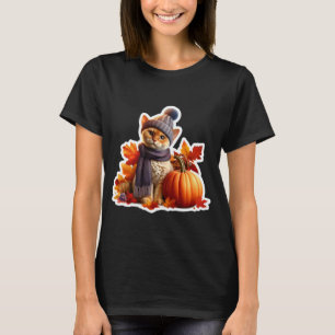 Camiseta Dona do Gato Devon Rex no Dia de Ação de Graças de