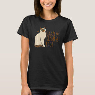 Camiseta Dona Louca de Gato Siamesa