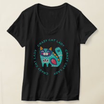 Dona Louca de Gatos, Ilustração Colorida de Gato E