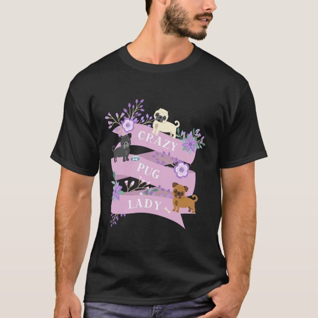 Camiseta Dona Louca de Pug Fofo 701 (Frente)