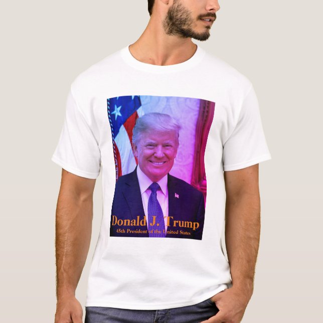 Camiseta Donald J. Trunfo, 45th presidente dos EUA (Frente)