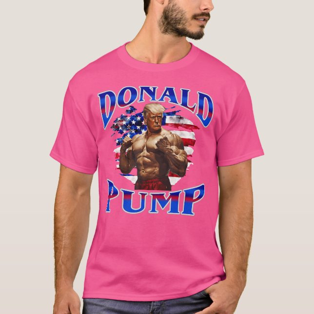 Camiseta Donald Pump Gym Funny Workout Malhação Levantament (Frente)