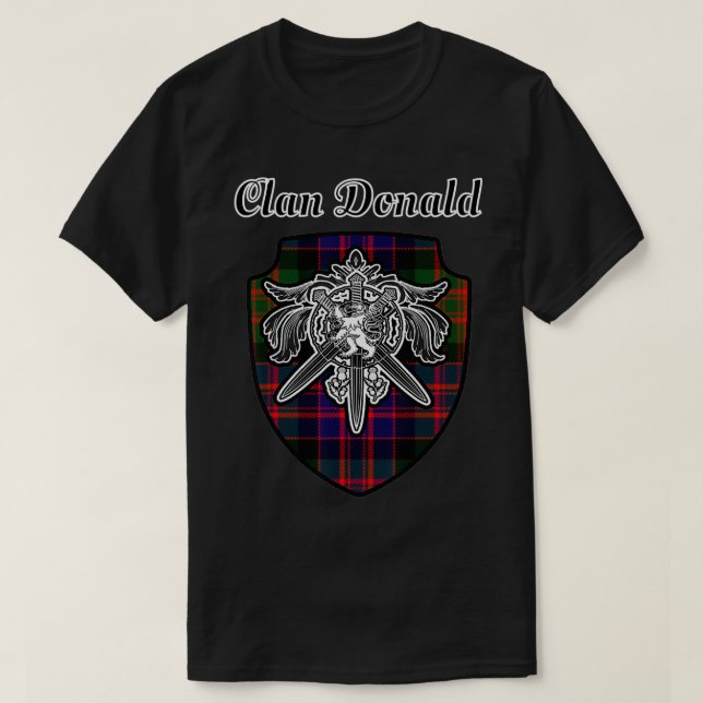 Camiseta Donald Scottish Clan Tartan Lion Crest (Frente do Design)