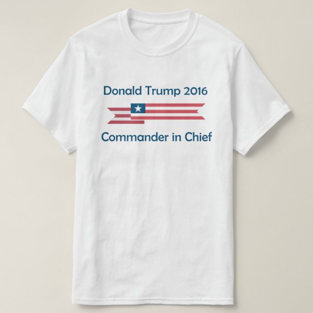 Camiseta Donald Trump 2016 Comandante em Chefe (Frente do Design)
