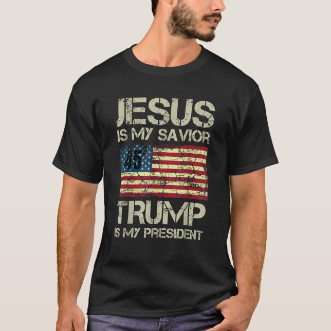 Camiseta Donald Trump 2020 Men Women T Shirt Jesus É Meu Sa (Frente)