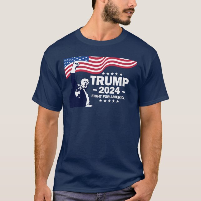 Camiseta Donald Trump 2024 Luta Pela América (Frente)