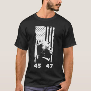 Camiseta Donald Trump 45 47 - American Flag Trump 2024