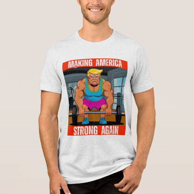 CAMISETA DONALD TRUMP - AMÉRICA FAZER FORTE NOVAMENTE (Frente)