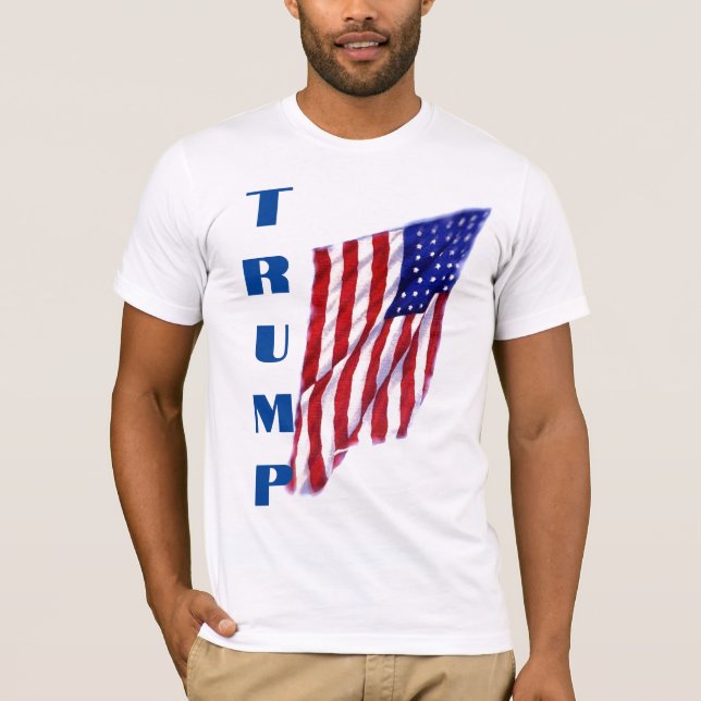 Camiseta Donald Trump American Flag Pop Art (Frente)