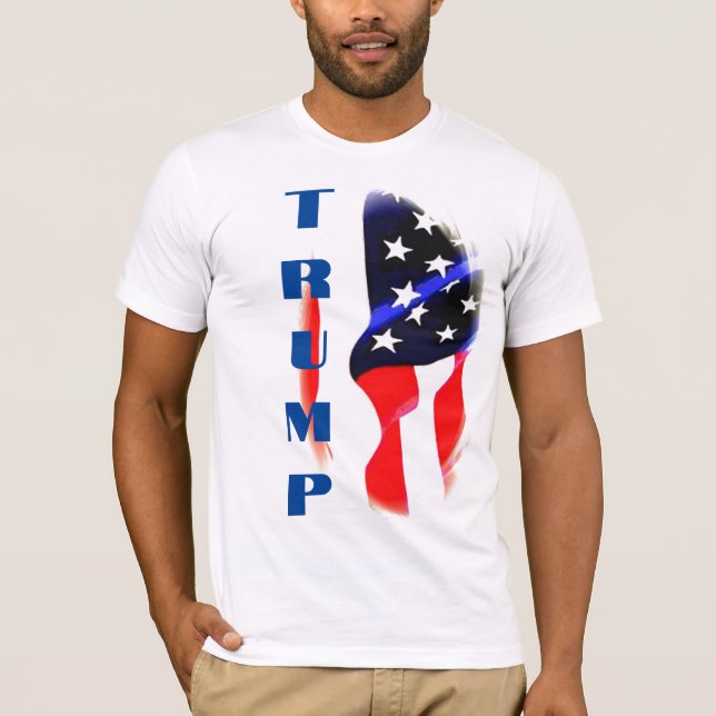 Camiseta Donald Trump American Flag Pop Art (Frente)