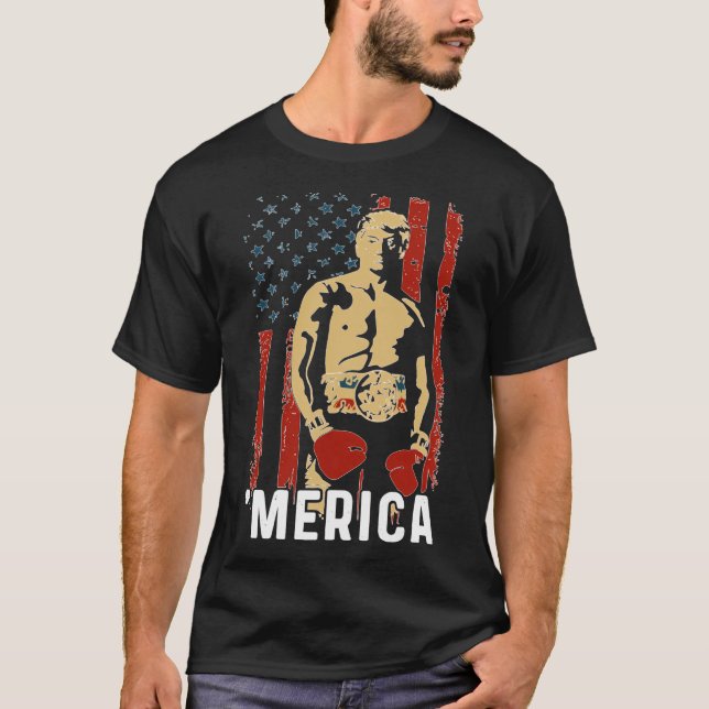 Camiseta Donald Trump Boxing Merica Classic (Frente)