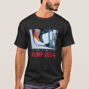 Camiseta Donald Trump caminha no caminhão do lixo