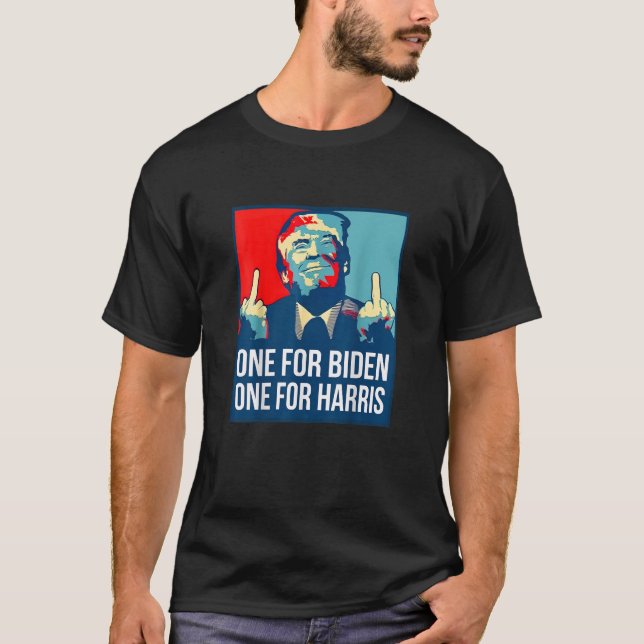 Camiseta Donald Trump Dedo Médio Biden Harris América Re (Frente)