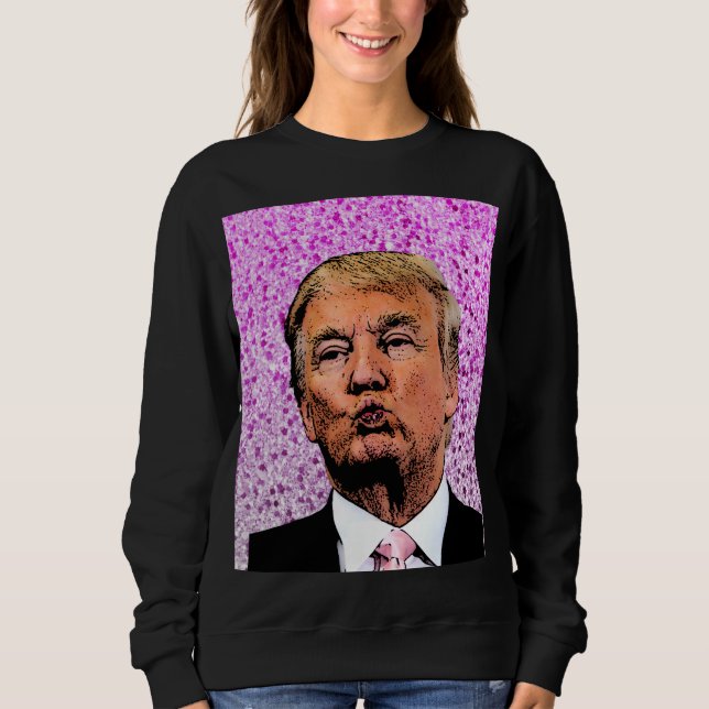 CAMISETA DONALD TRUMP GLITTER KISS WOMENS T SHIRTS (Frente)