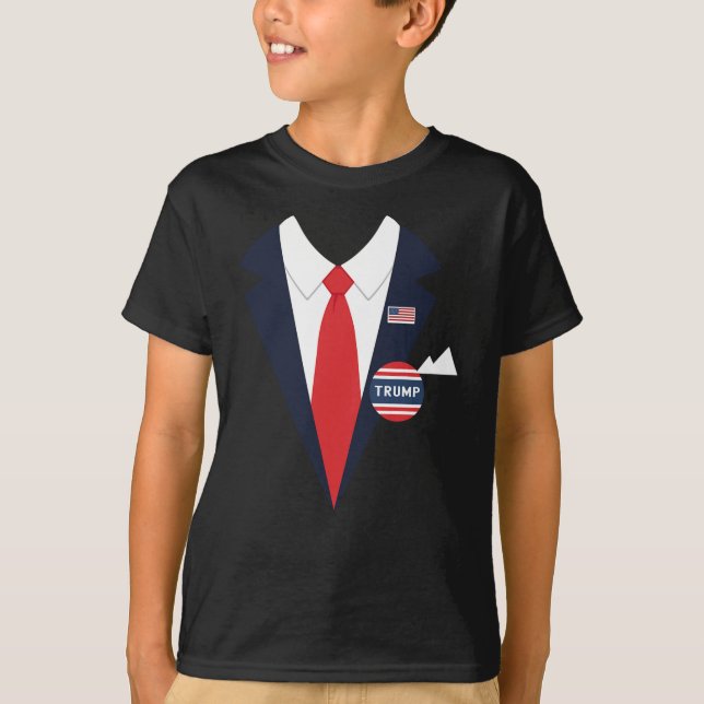 Camiseta Donald Trump Halloween Costume Crianças Engraçadas (Frente)