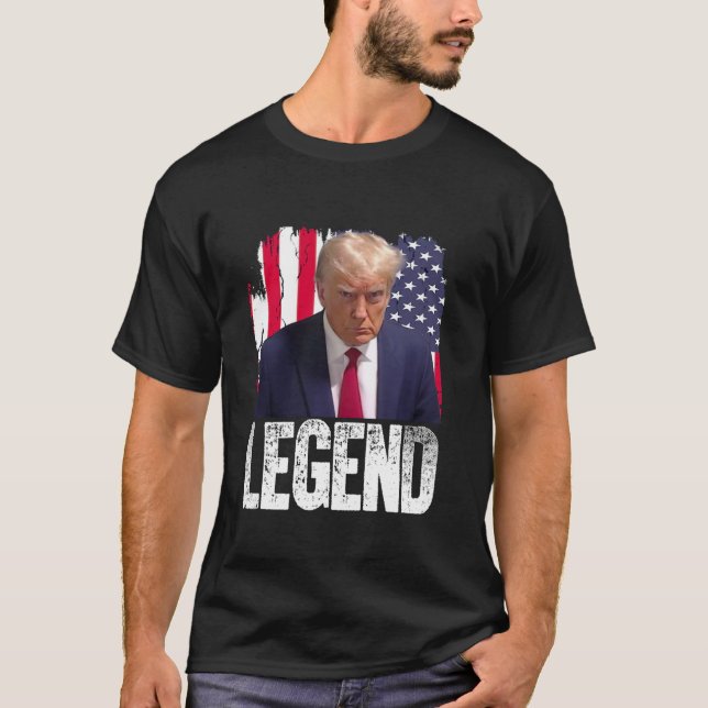 Camiseta Donald Trump Legend America Flag T Shirt (Frente)