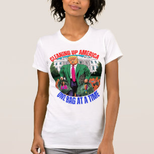 CAMISETA DONALD TRUMP LIMPAR A AMÉRICA UM SACO POR VEZ