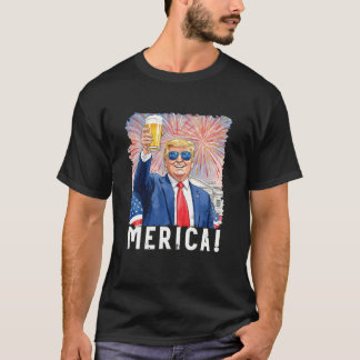 Camiseta Donald Trump Merica 4 De Julho Trump Support Swea