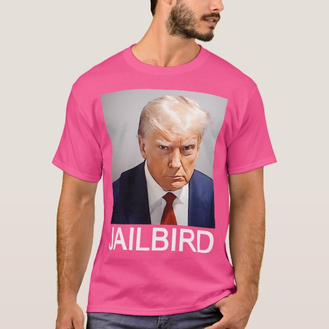 Camiseta Donald Trump Mugshot Jailbird (Frente)