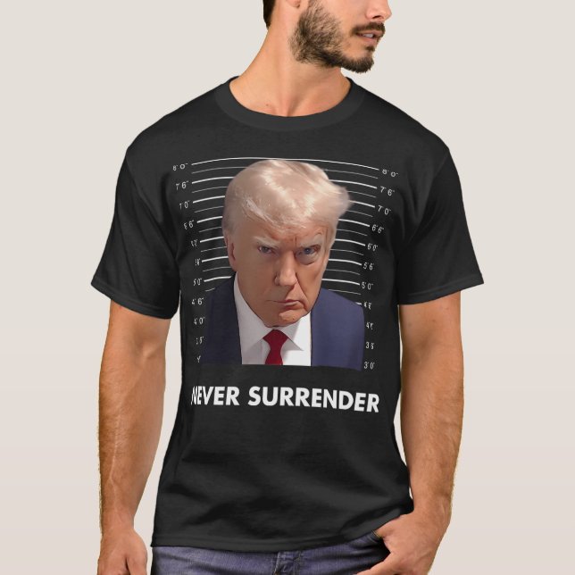 Camiseta Donald Trump Mugshot não é culpado apoiador de tru (Frente)
