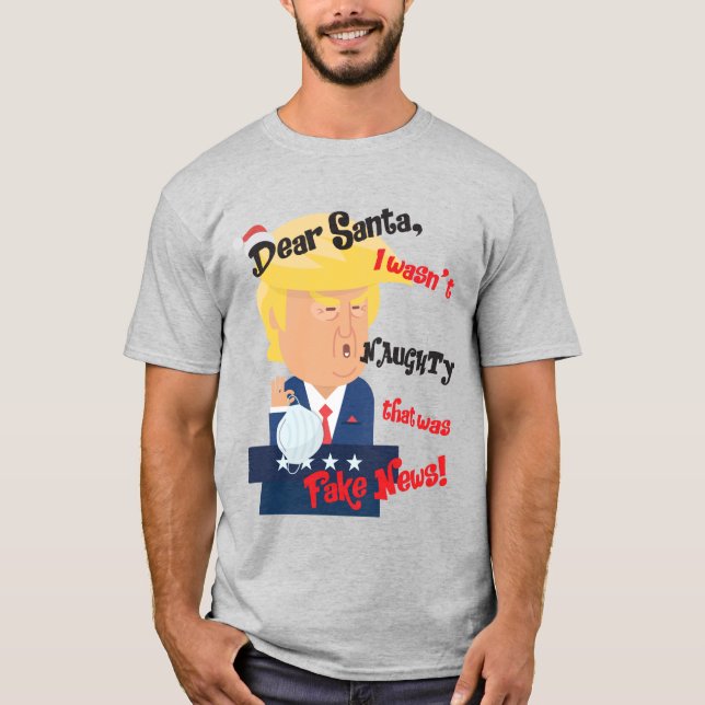 Camiseta Donald Trump Naught Face de Natal (Frente)
