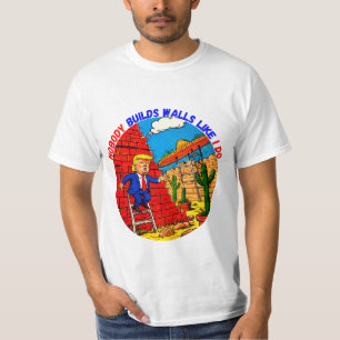 CAMISETA DONALD TRUMP- NINGUÉM CONSTRUI PAREDES COMO EU.