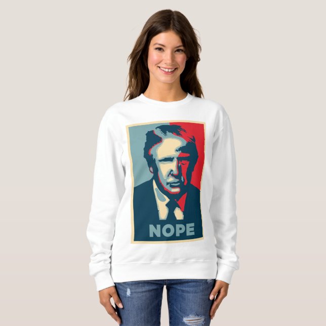 Camiseta donald trump nope mulheres (Frente Completa)