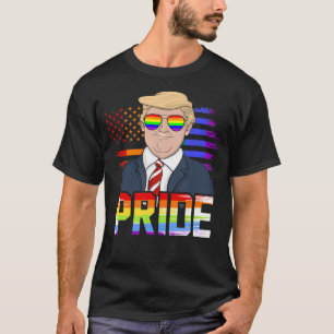Camiseta Donald Trump Orgulho gay Mês Usa Rainbow Flag Us L