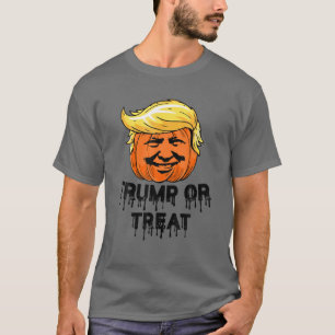 Camiseta Donald Trump Ou Treine Pumpkin Assustador De Hallo