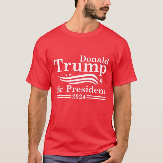 Camiseta Donald Trump Para O Presidente 2024 (Frente)