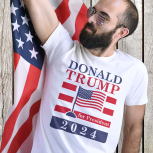 Camiseta Donald Trump Para O Presidente 2024