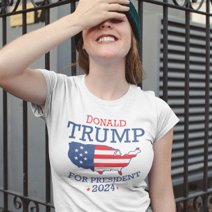 Camiseta Donald Trump Para O Presidente 2024