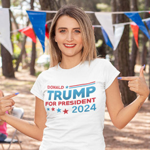 Camiseta Donald Trump Para O Presidente 2024