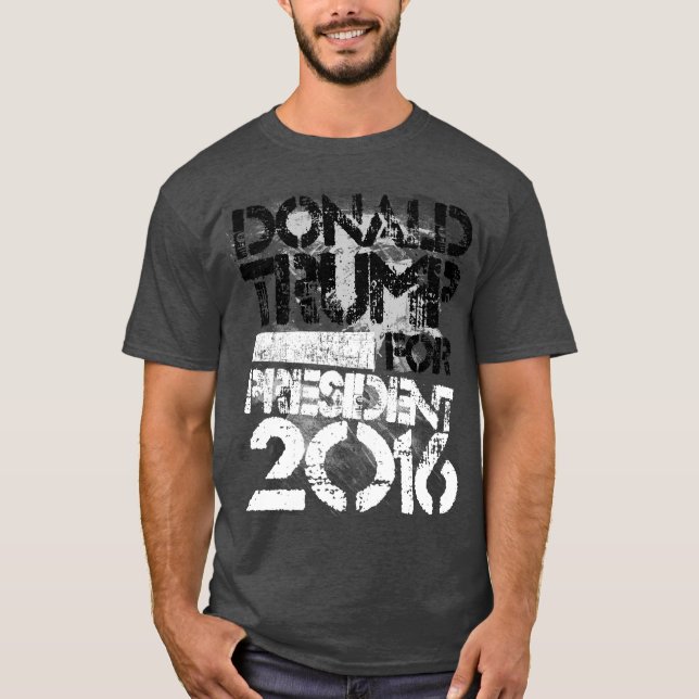 Camiseta Donald Trump para o presidente Grunge (Frente)
