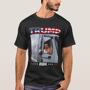 Camiseta Donald Trump Roda Caminhão de Lixo - Caminhão de L