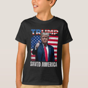 Camiseta Donald Trump salvou a América 47º Presidente Inaug