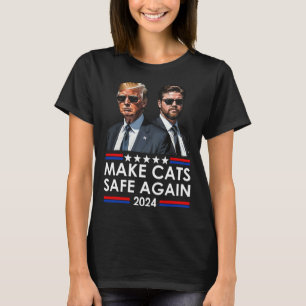 Camiseta Donald Trump Torna Os Gatos Seguros Novamente 2024