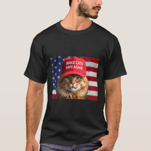 Camiseta Donald Trump Torna os Gatos Seguros Novamente Chap
