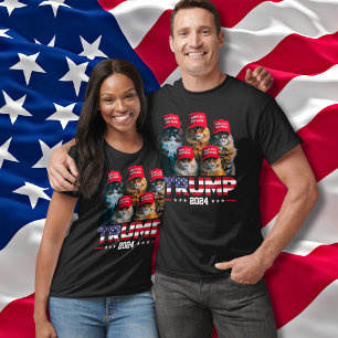 Camiseta Donald Trump Torna Os Gatos Seguros Novamente Red 