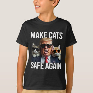 Camiseta Donald Trump Torna Os Gatos Seguros Novamente Red 