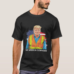 Camiseta Donald Trump Vestindo Coletor de Lixo