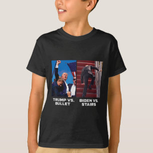 Camiseta Donald Trump Vs Bullet Biden Vs Stairs Funny Trump