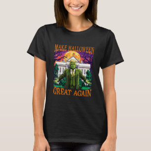 Camiseta Donald Trump Zumbi Faça o Halloween Grande Novamen