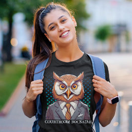 Camiseta Donativos da Funny Owl para Aplicação de Advogados