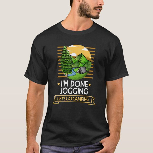 Camiseta Done Jogging Lets Go Camping Running Nature Runner (Frente)